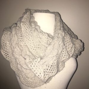 Silver grey shimmer infinity scarf EUC